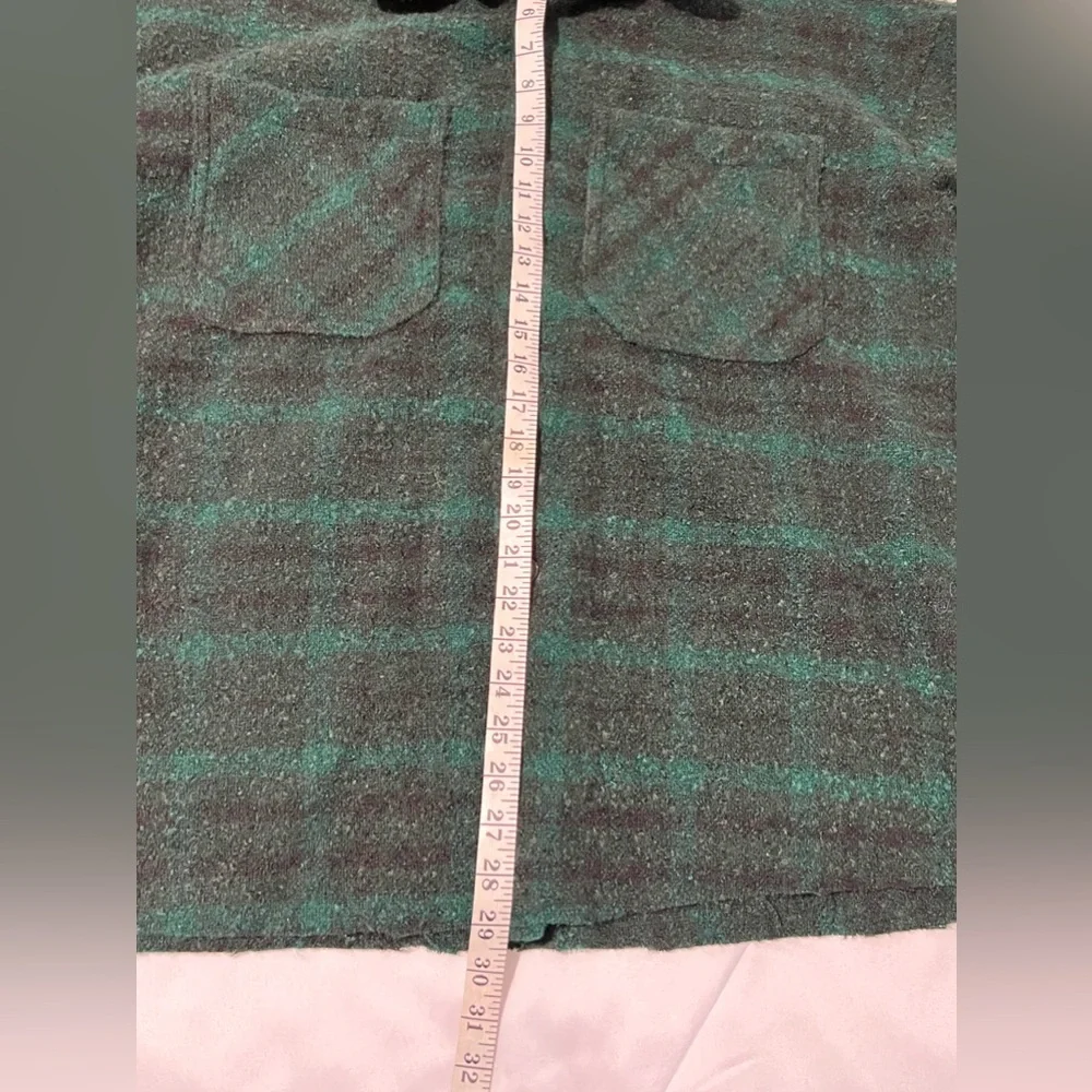 MNML Loose Woven‎ Flannel Shirt Shacket heavyweight green flannel size small